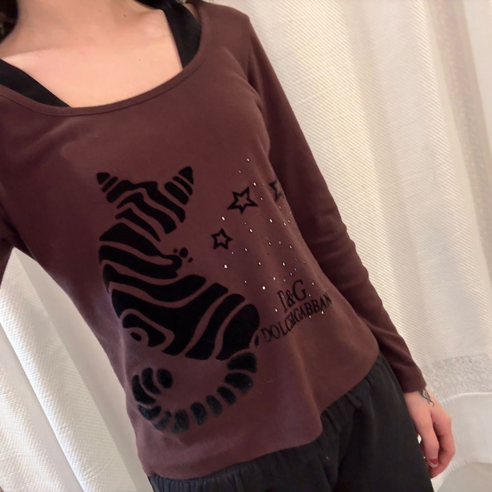 Vintage dolce & gabbana long sleeve brown shirt